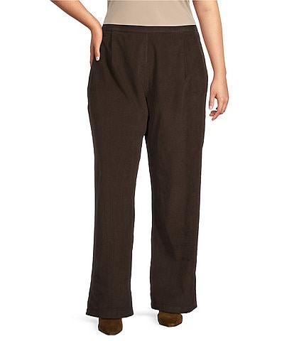 Bryn Walker Plus Size Pleated Trouser Corduroy Ankle Pants