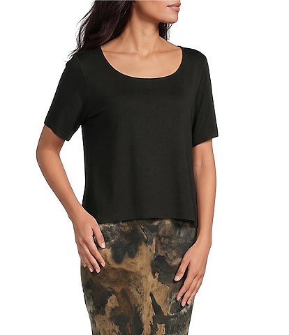 Bryn Walker Sia Scoop Neck Short Sleeve Shirt