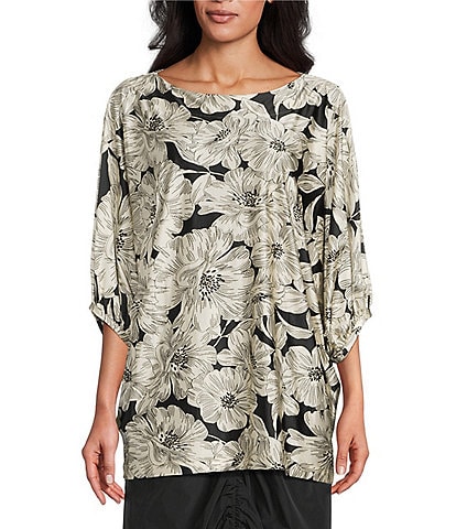 Bryn Walker Wilder Bianchi Neri Knit Boat Neck Elbow Sleeve Coordinating Tunic