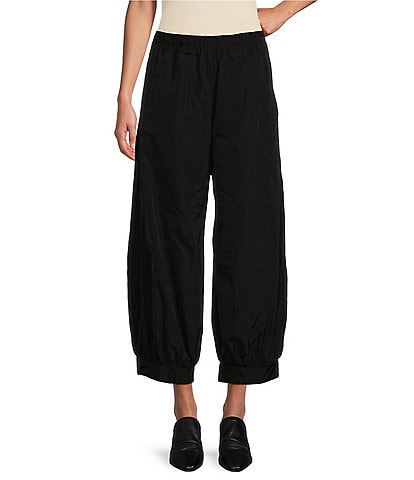 Bryn Walker Wyatt Memory Crunch Wide-Leg Pull-On Cropped Pants