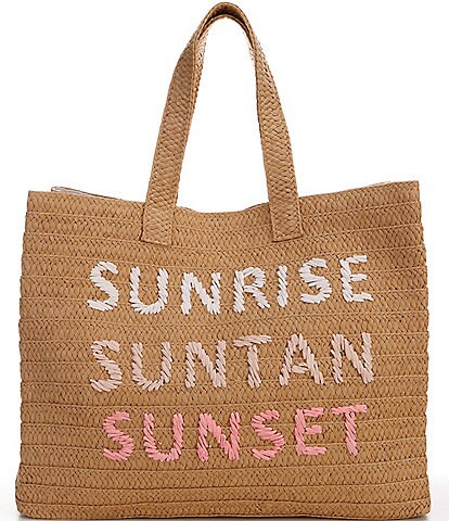 Btb Los Angeles Sunrise/Sunset Straw Tote Bag