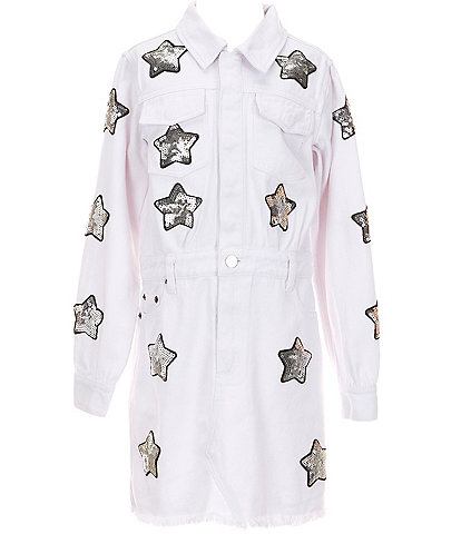 Buddylove Big Girls 7-14 Star Struck Denim Shirt Dress