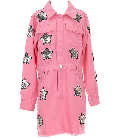 Buddylove Big Girls 7-14 Star Struck Denim Shirt Dress