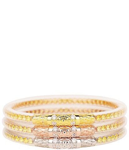BuDhaGirl Three Queens Crystal All Weather Bangles® Bracelet Set