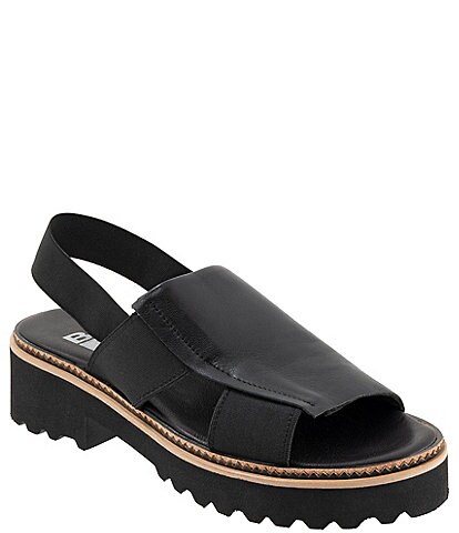Bueno Amy Leather Stretch Elastic Slip On Sandals