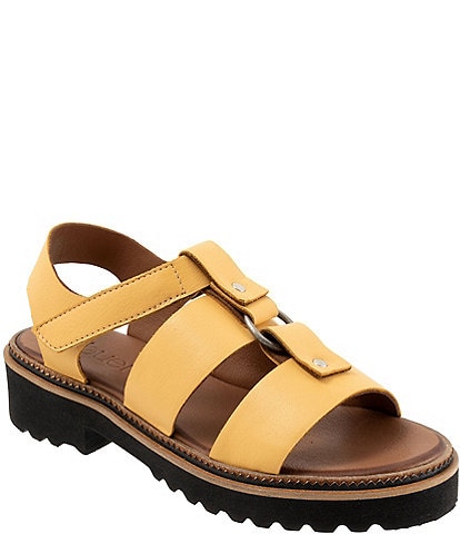 Bueno Athena Leather Banded Slingback Platform Sandals