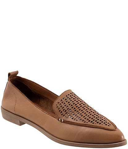 Bueno Blazey Leather Perforated Pointed Toe Loafers