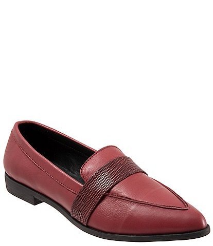 Bueno Bristol Leather Pointed Toe Flat Loafers