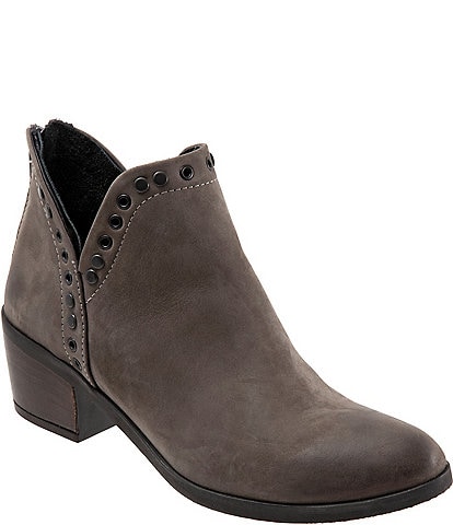 Bueno Cora Nubuck Suede Grommet Studded Ankle Booties