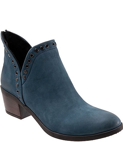 Bueno Cora Nubuck Suede Grommet Studded Ankle Booties