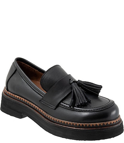 Bueno Gillian Leather Tassel Platform Loafers