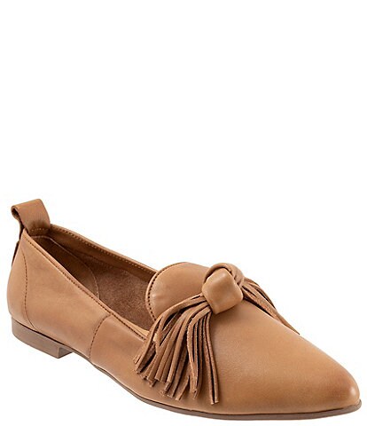 Bueno Ispo Leather Tassel Bow Loafers