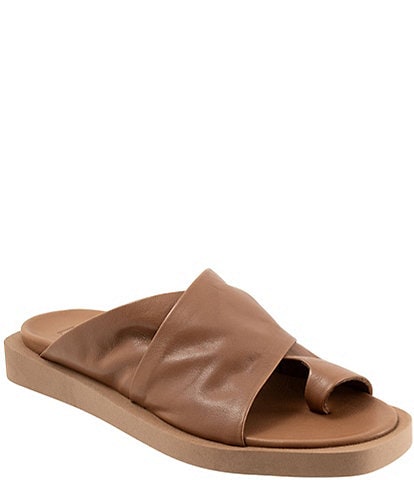 Bueno Jerika Leather Toe Loop Slide Sandals