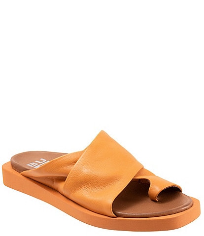 Bueno Jerika Leather Toe Loop Thong Slide Sandals