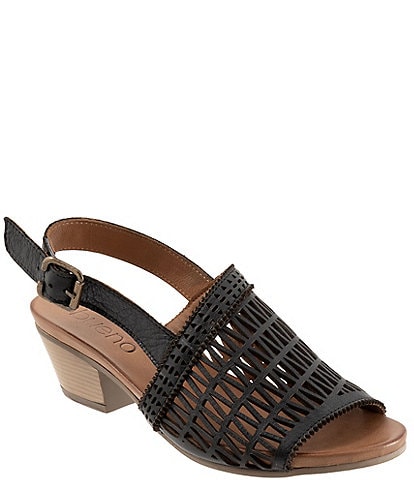 Bueno Lia Leather Laser Cut Sling Sandals