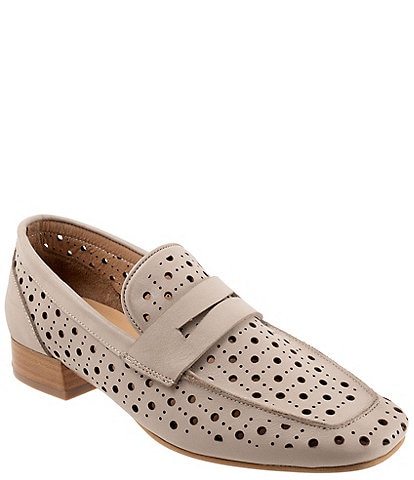 Bueno Lima Perforated Leather Penny Loafers
