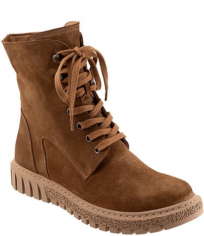 Bueno Scarlett Suede Platform Combat Booties