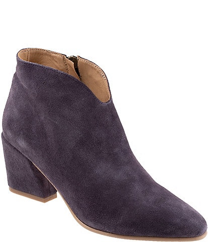 Bueno Sophie Suede V Cut Pointed Toe Ankle Booties