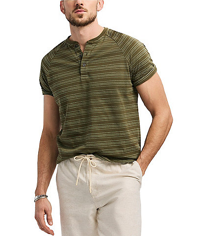 Buffalo David Bitton Klaus Short Sleeve Stripe Henley Shirt