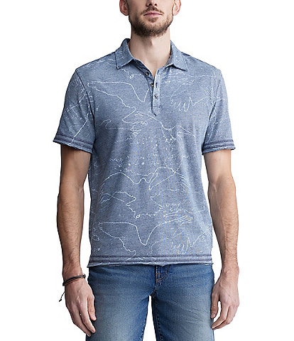 Buffalo David Bitton Komodo Short Sleeve Printed Polo Shirt