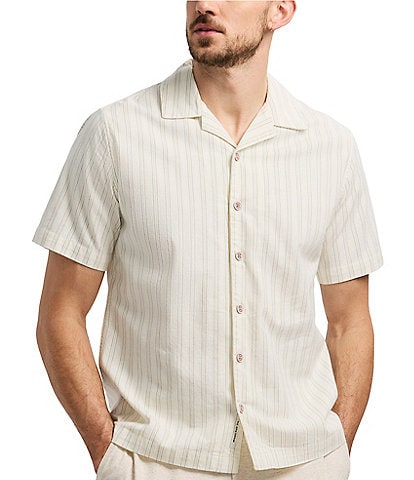 Buffalo David Bitton Salaman Camp Collar Button Front Stripe Top