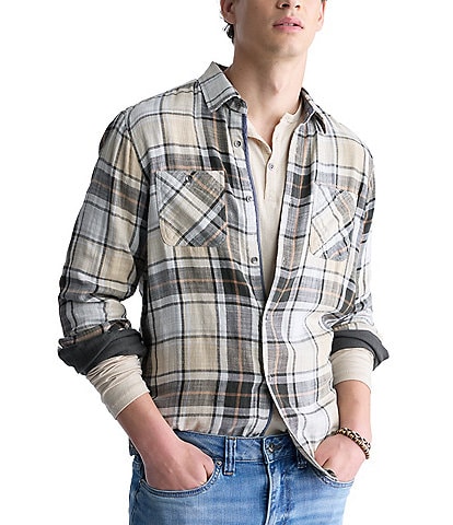 Buffalo David Bitton Saolo Woven Plaid Button Front Shirt