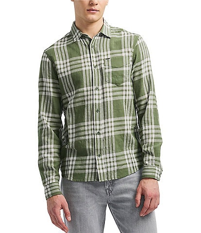Buffalo David Bitton Saroz Long Sleeve Contrast Plaid Button Front Shirt