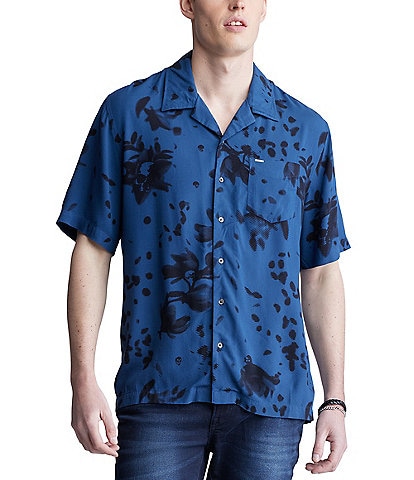 Buffalo David Bitton Sinzo Short Sleeve Tone-On-Tone-Pattern Woven Shirt