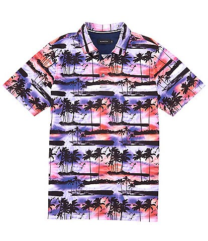Bugatchi Tropical Digital Print Short-Sleeve Polo Shirt