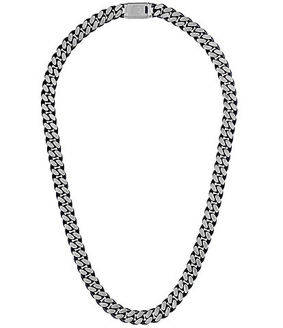 Bulova Men's Blue Tone Stainless Steel Chain Necklace