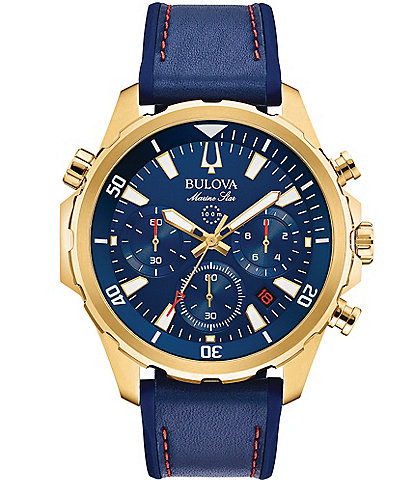 Bulova Men's Chronograph Blue Dial Marine Star Collection Watch