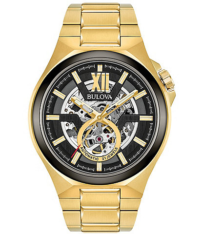 Bulova Men's Maquina Automatic Gold Stainless Steel Bracelet Watch