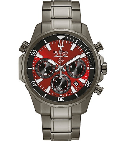 Bulova Men's Marine Star Series B Chronograph Gray IP Stainless Steel Bracelet Watch