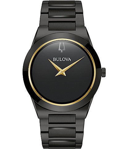 Bulova Men's Millennia Quartz Analog Black Tone Stainless Steel Bracelet Watch
