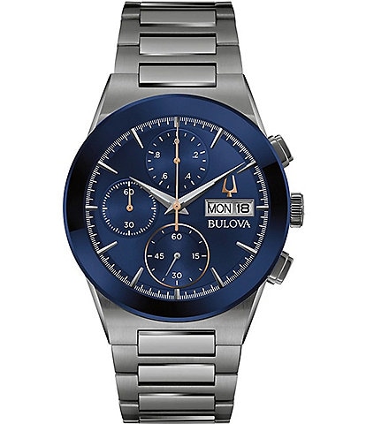 Bulova Men's Modern Millennia Chronograph Gray Stainless Steel Bracelet Watch