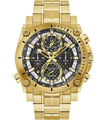 Bulova Men's Precisionist Icon Chronograph Gold Stainless Steel Bracelet Watch