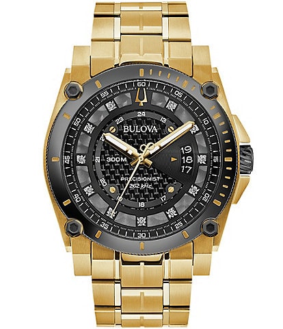 Bulova Men's Precisionist Quartz Analog Gold Stainless Steel Bracelet Watch