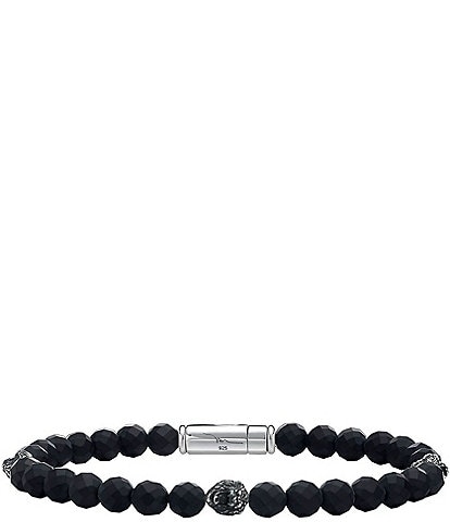 Bulova Men's Sterling Silver Beaded Line Bracelet