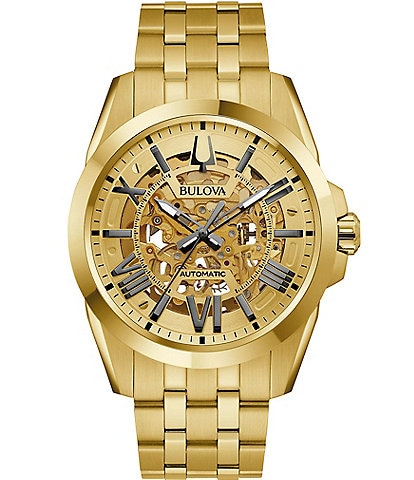 Bulova Men's Sutton Automatic Gold Tone Stainless Steel Bracelet Watch