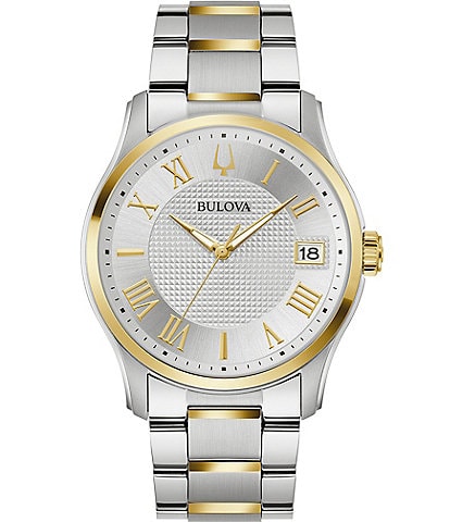 Bulova Men's Wilton Quartz Analog Two Tone Stainless Steel Bracelet Watch