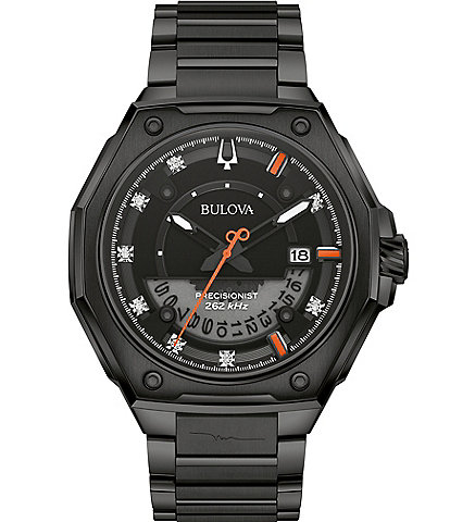 Bulova Series X Marc Anthony Men's Diamond Black Stainless Steel Bracelet Watch