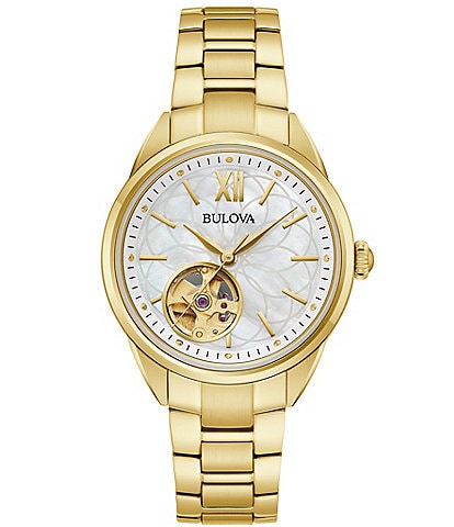 Bulova Sutton Collection Women's Automatic Gold Tone Stainless Steel Bracelet Watch