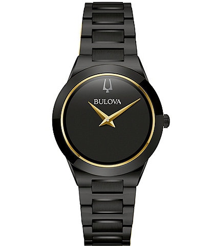Bulova Women's Millennia Quartz Analog Black Tone Stainless Steel Bracelet Watch