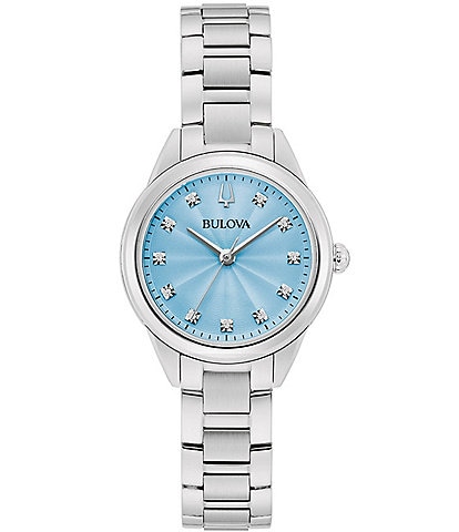 Bulova Women's Sutton Quartz Analog Diamond Accents Stainless Steel Bracelet Watch