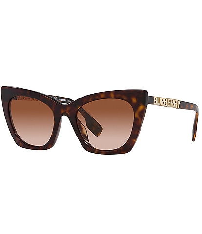 Burberry Women's Be4372u 52mm Dark Havana Cat Eye Sunglasses