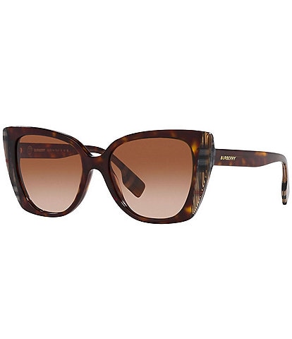 Burberry Women's BE4393 54mm Plaid Cat Eye Sunglasses