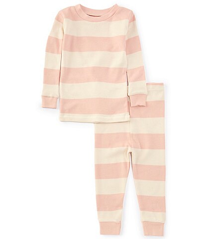 Burt's Bees Baby 12-24 Months Long Sleeve Striped Pajama Top & Matching Pajama Pant Set