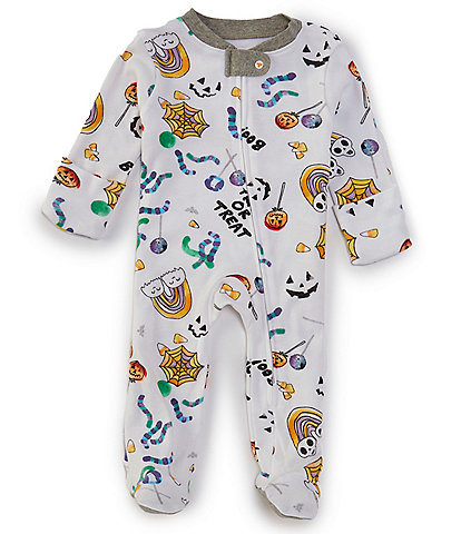 Burt's Bees Baby Boys Newborn-9 Months Long Sleeve Halloween Treats Footed Coverall