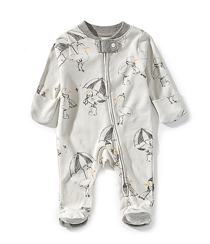 Burt's Bees Baby Boys Newborn-9 Months Long Sleeves Silly Seagulls Sleep & Play Footie