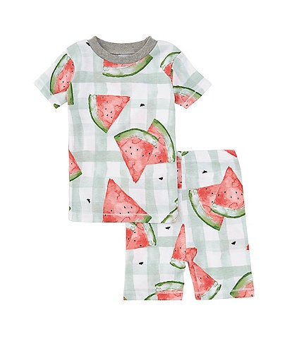 Burt's Bees Baby 12-24 Months Short-Sleeve Watermelon-Printed Pajama T-Shirt & Matching Shorts Set